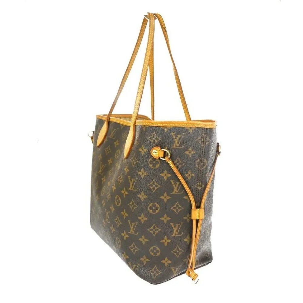LOUIS VUITTON Neverfull MM Shoulder Tote Bag Monogram Leather